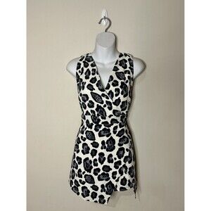 Fashion Union Black & White Leopard Print Romper Size Small EUC!!!